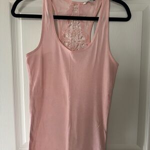 American Eagle Outfitters Light Pink Lace Tank Top